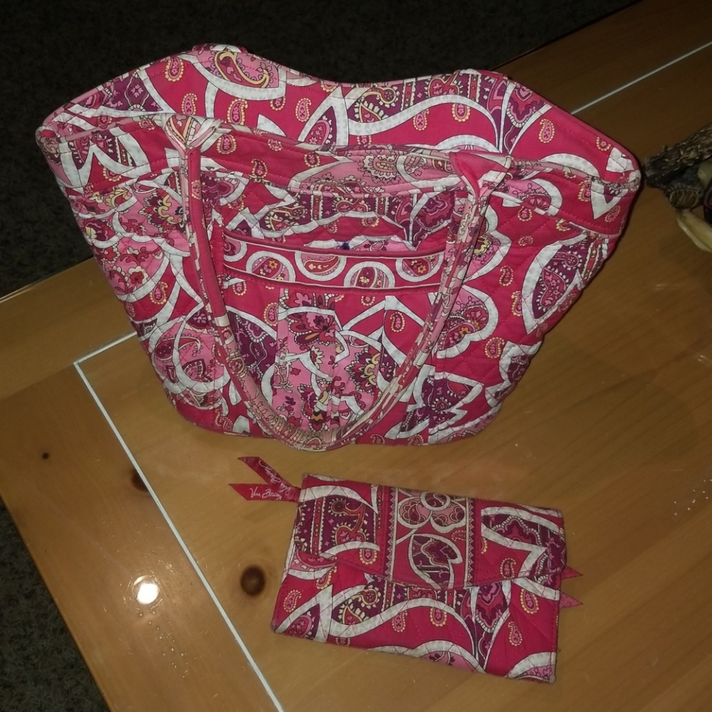 Vera Bradley Shoulder Bag & Matching Large Wallet
